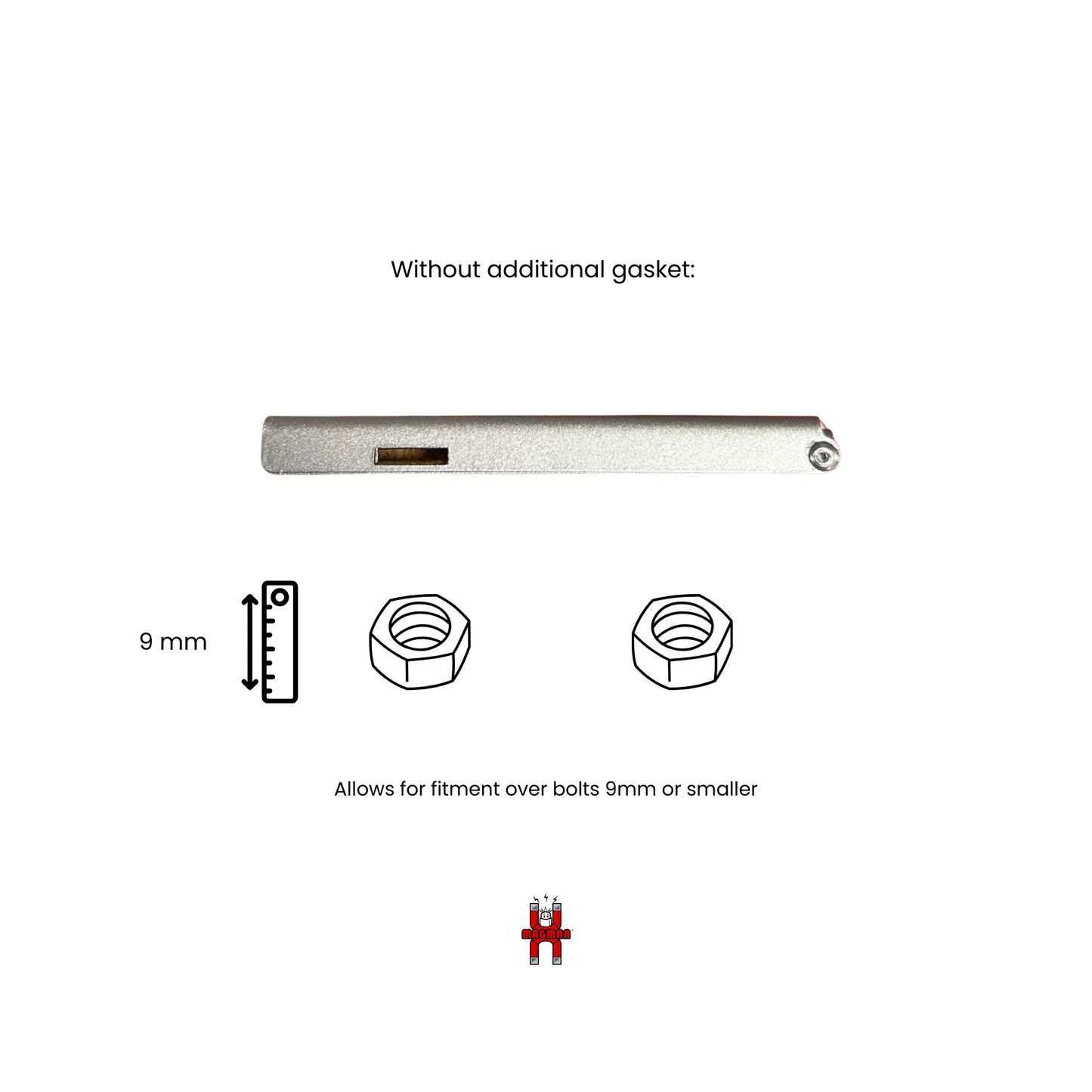 Technical diagram of a letterbox cover without additional gasket on a white background