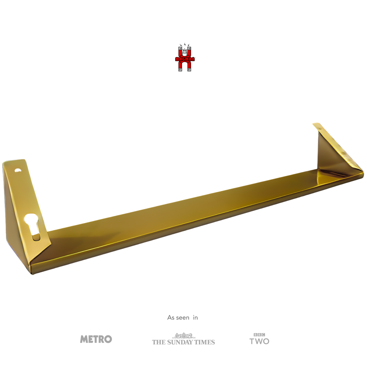 Maguard letterbox security cover by Magman - 45 degree opening restrictor prevents key fishing and theft, brass spray coated steel