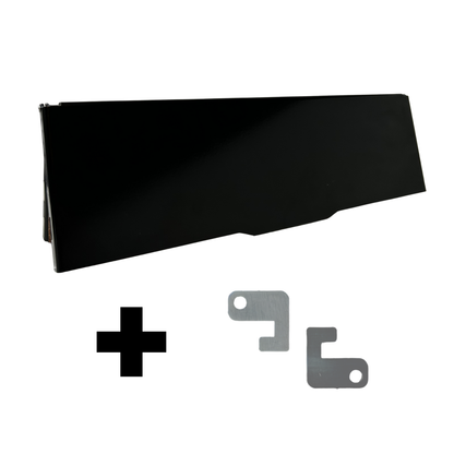 Award winning letterbox draught excluder mounted on a door with company logo Magflap Vertical MK3 in Satin Black Colour