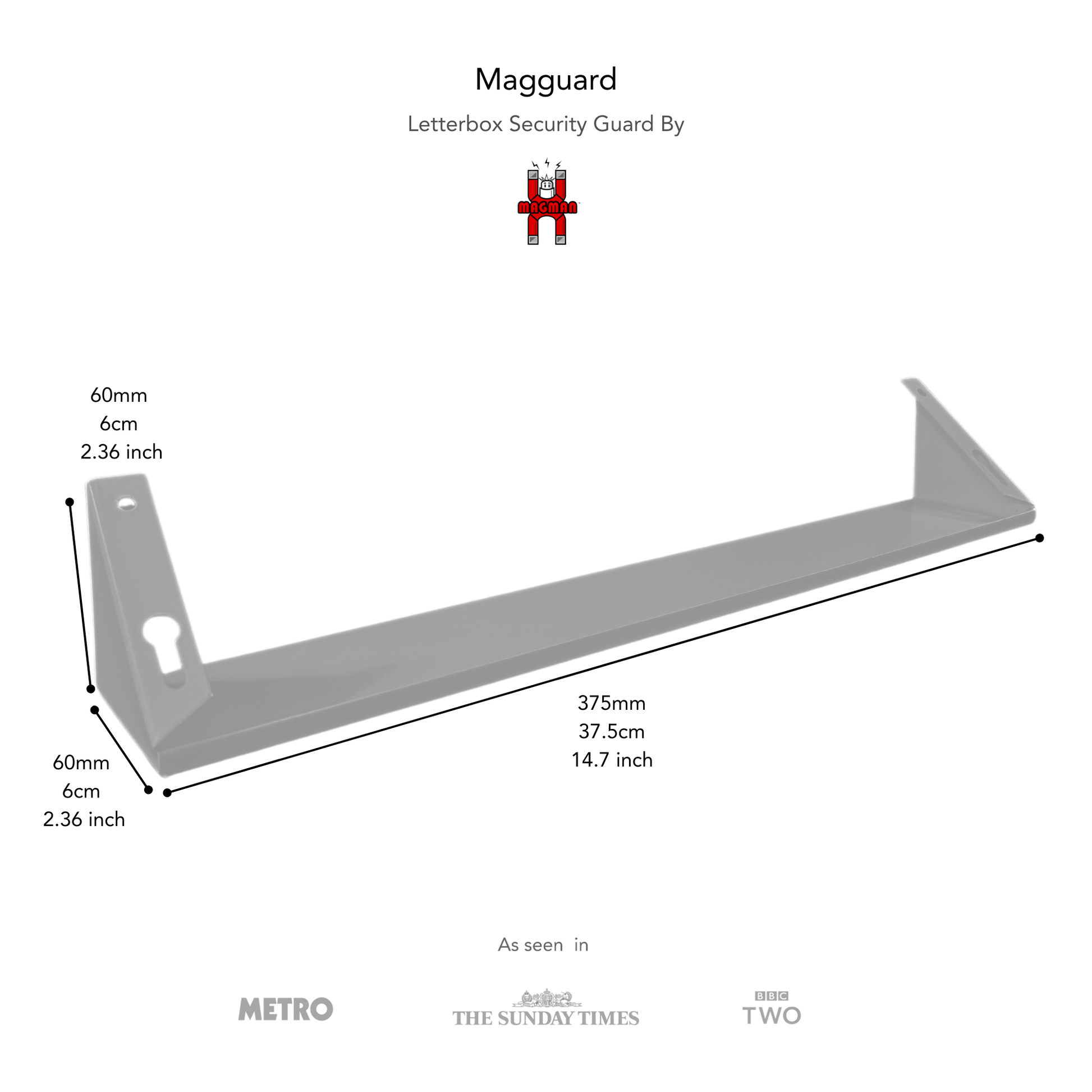 45 degree letterbox restrictor angle - allows post delivery while preventing hands and tools from reaching through letterbox
