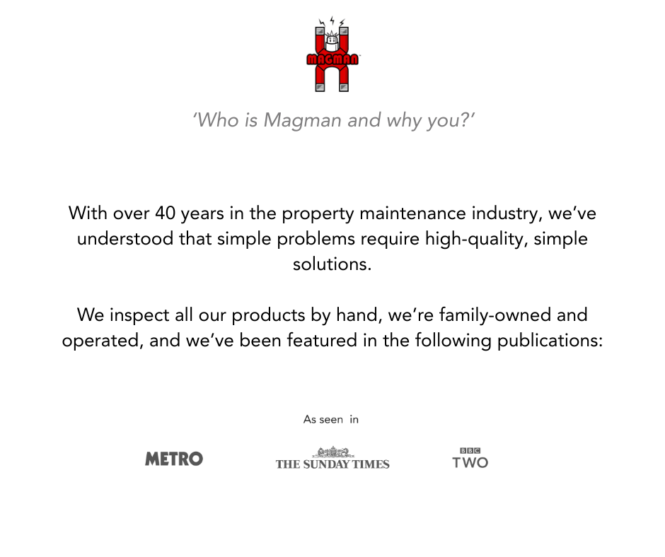 Text about Magman's experience in property maintenance industry and their inspection process.